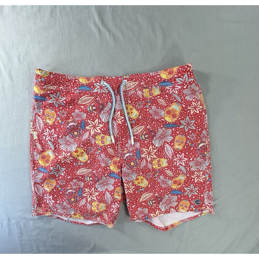 johnnie-O Men's Eden Elastic Surf Short Sugar Skull Floral Swim Men's Large